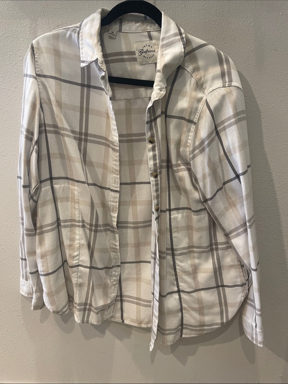 White Plaid Women’s Button-Up Shirt